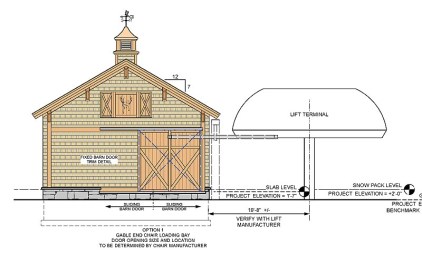 The Hermitage Club is building chair storage at the base of their new bubble six-pack.
