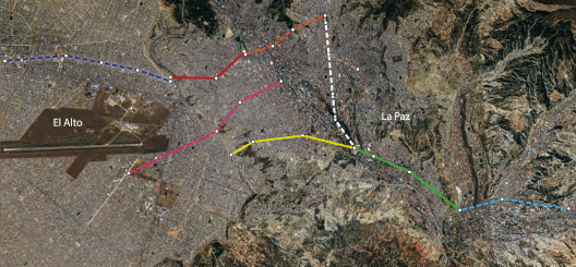 Map showing Phase I and Phase II gondola lines.