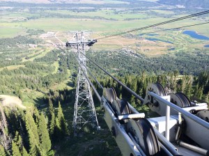 The view from carriage level just above tower 2.