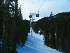 Looking up the line between Goat's Eye and Sunshine Village.