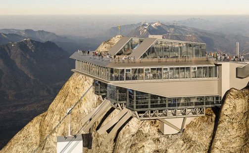 Germany's highest mountain is getting a new tram.  Photo credit: Bayerische Zugspitzbahn Bergbahn AG
