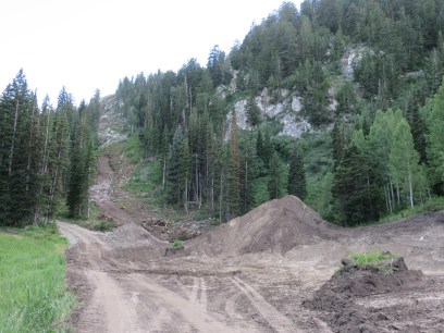 Looking up from the base of Solitude's future Summit Express.