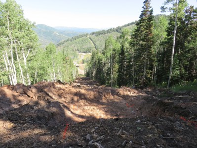 Looking down on the Canyons side.