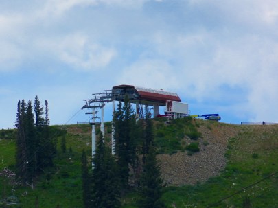 McConkey's six pack in the process of being repainted into the new Park City red and silver color scheme.