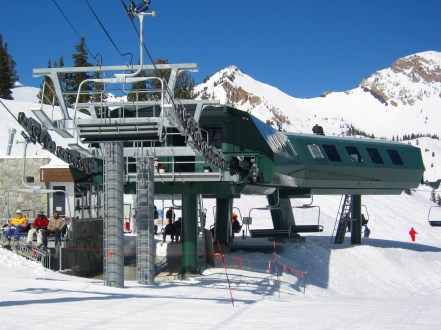 Most skiers who ride Collins have no idea they area actually riding two different lifts joined in the middle.