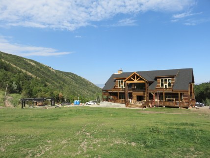 Cherry Peak's brand new lodge and Gateway chairlift with three months to go until opening.