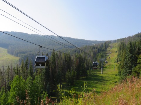 Looking up toward's Mid-Vail under Gondola One.