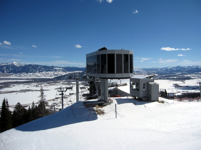Jackson Hole's Sweetwater lift, originally built by Yan in 1983, is in its second state and third location.  Along the way it picked up some Poma chairs and Doppelmayr controls.