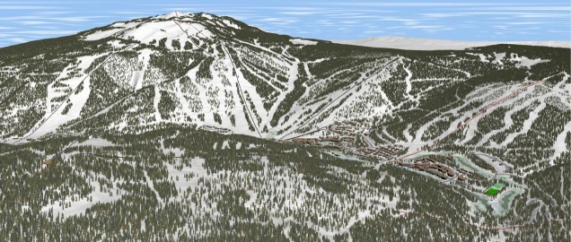 Three-dimensional rendering showing new Orient Express, Crystal Express and Todd Mountain lifts.